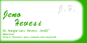 jeno hevesi business card